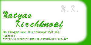 matyas kirchknopf business card